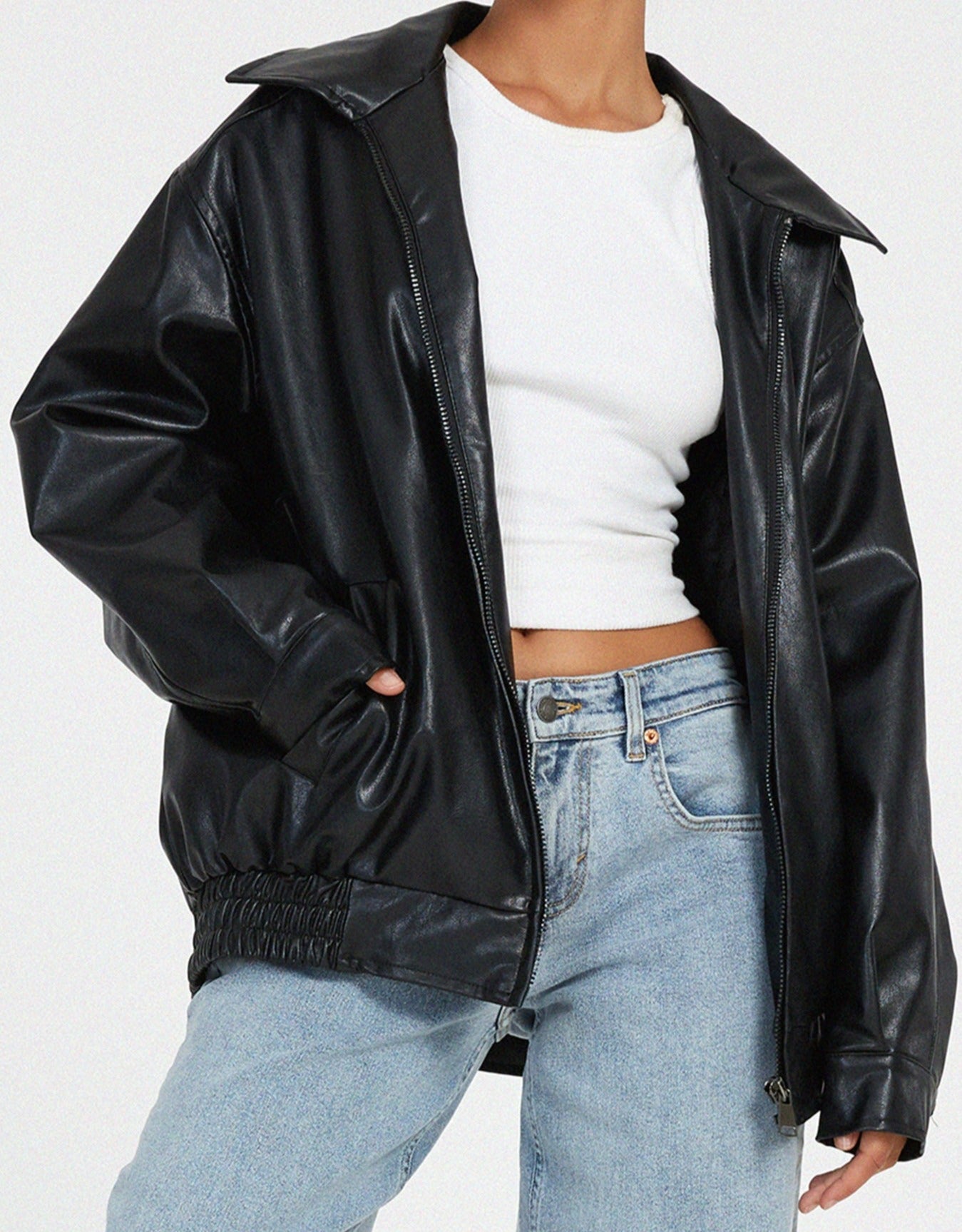 Ciara | Women's Loose Leather Jacket