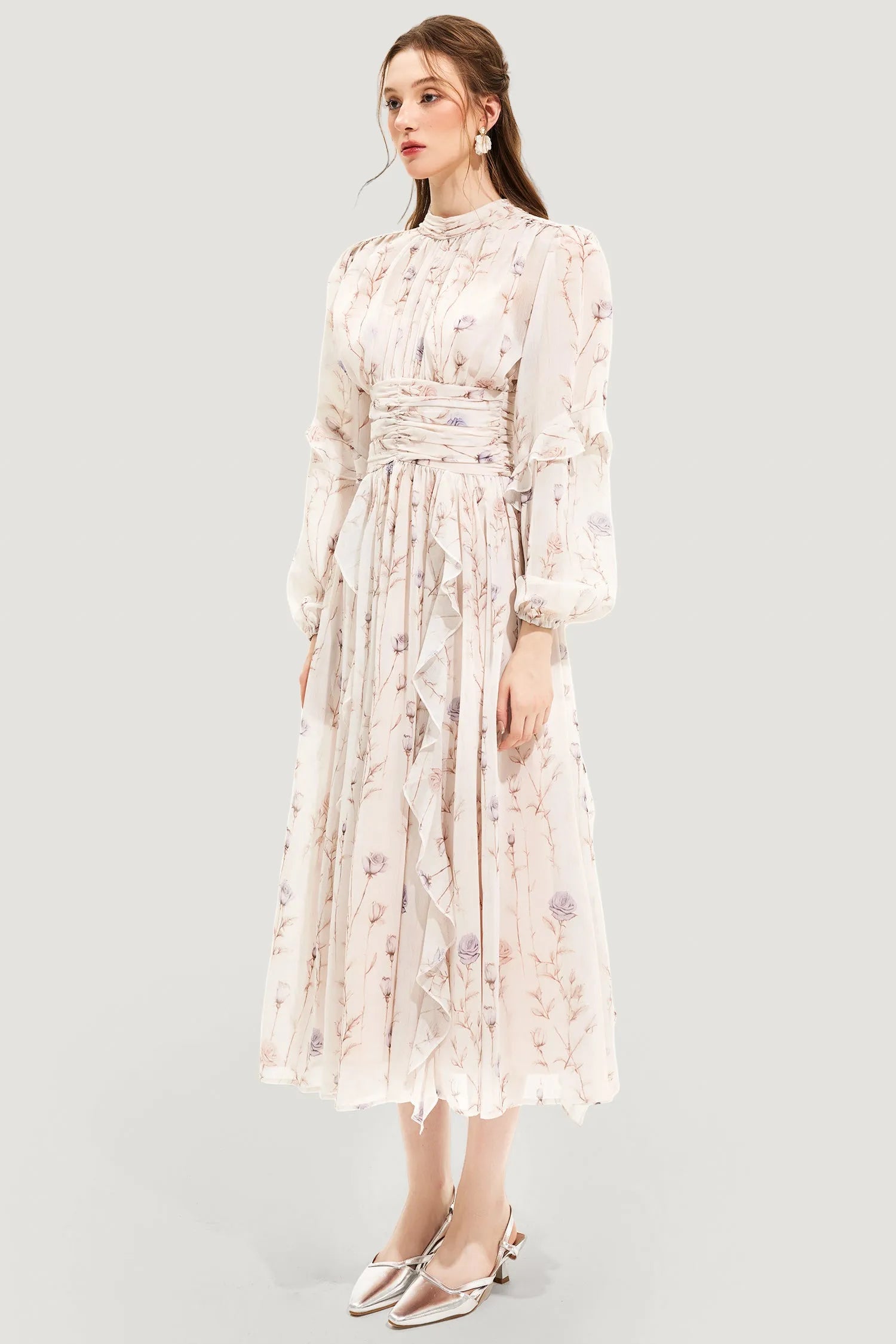 Kalista | Women's Long Sleeve Summer Dress | Midi