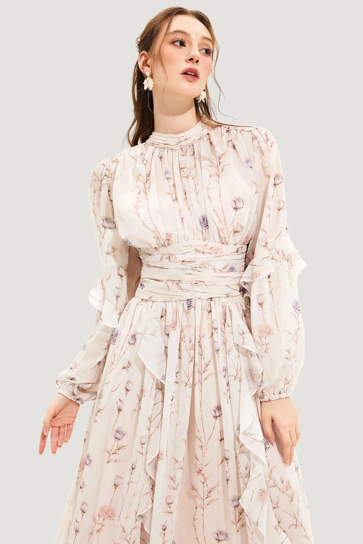 Kalista | Women's Long Sleeve Summer Dress | Midi