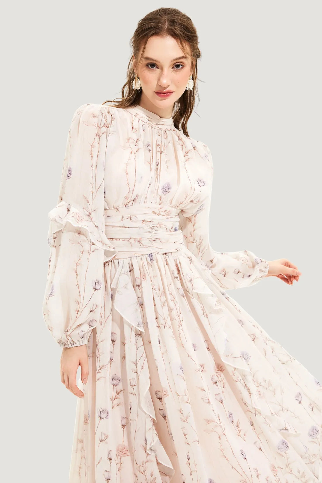 Kalista | Women's Long Sleeve Summer Dress | Midi