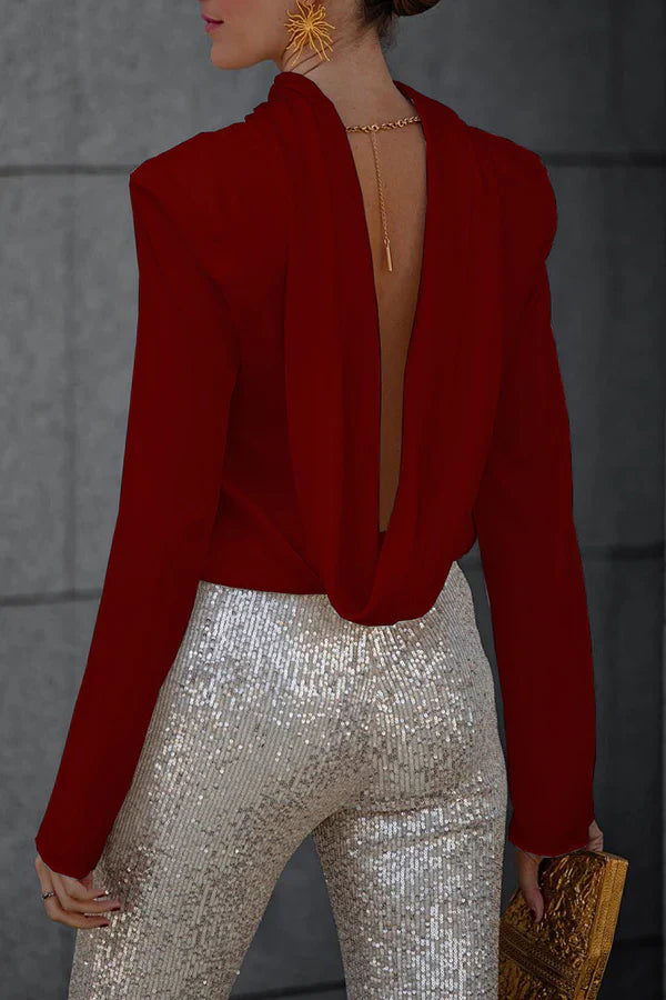 Draven | Chain-Back Draped Blouse