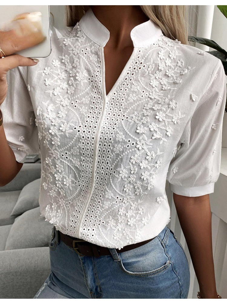 Paloma | Women's Floral White Blouse
