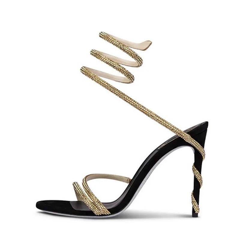 Luna's Black Serpent Heels