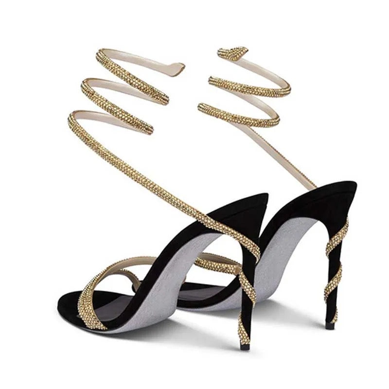 Luna's Black Serpent Heels