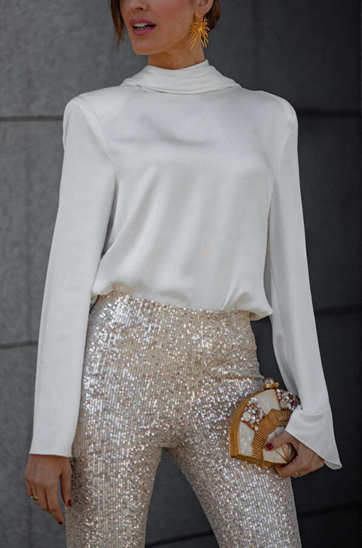 Draven | Chain-Back Draped Blouse