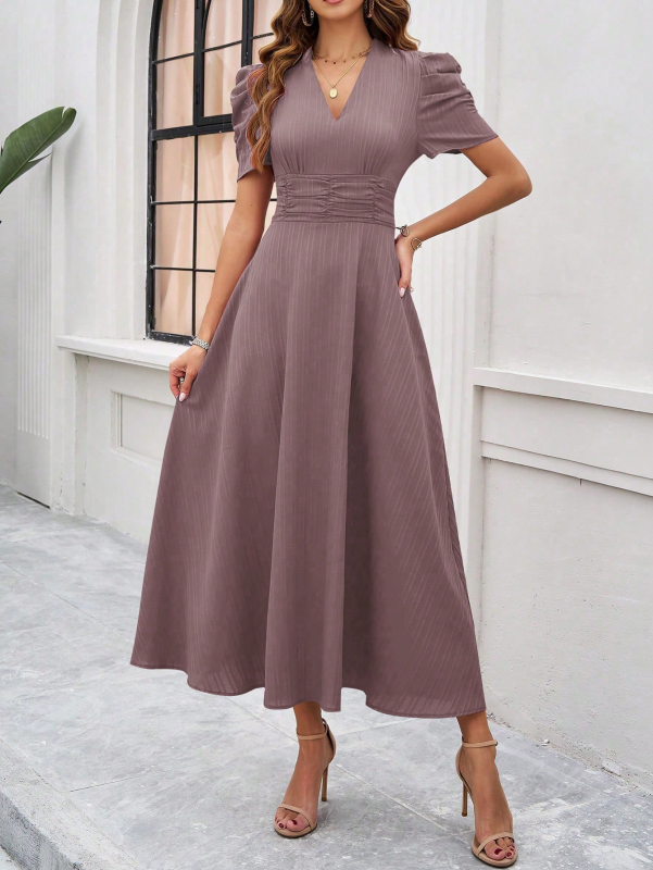 Cantara | Midi Dress with Puff Sleeves