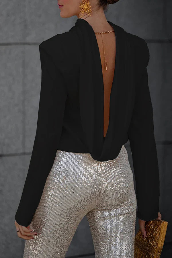 Draven | Chain-Back Draped Blouse