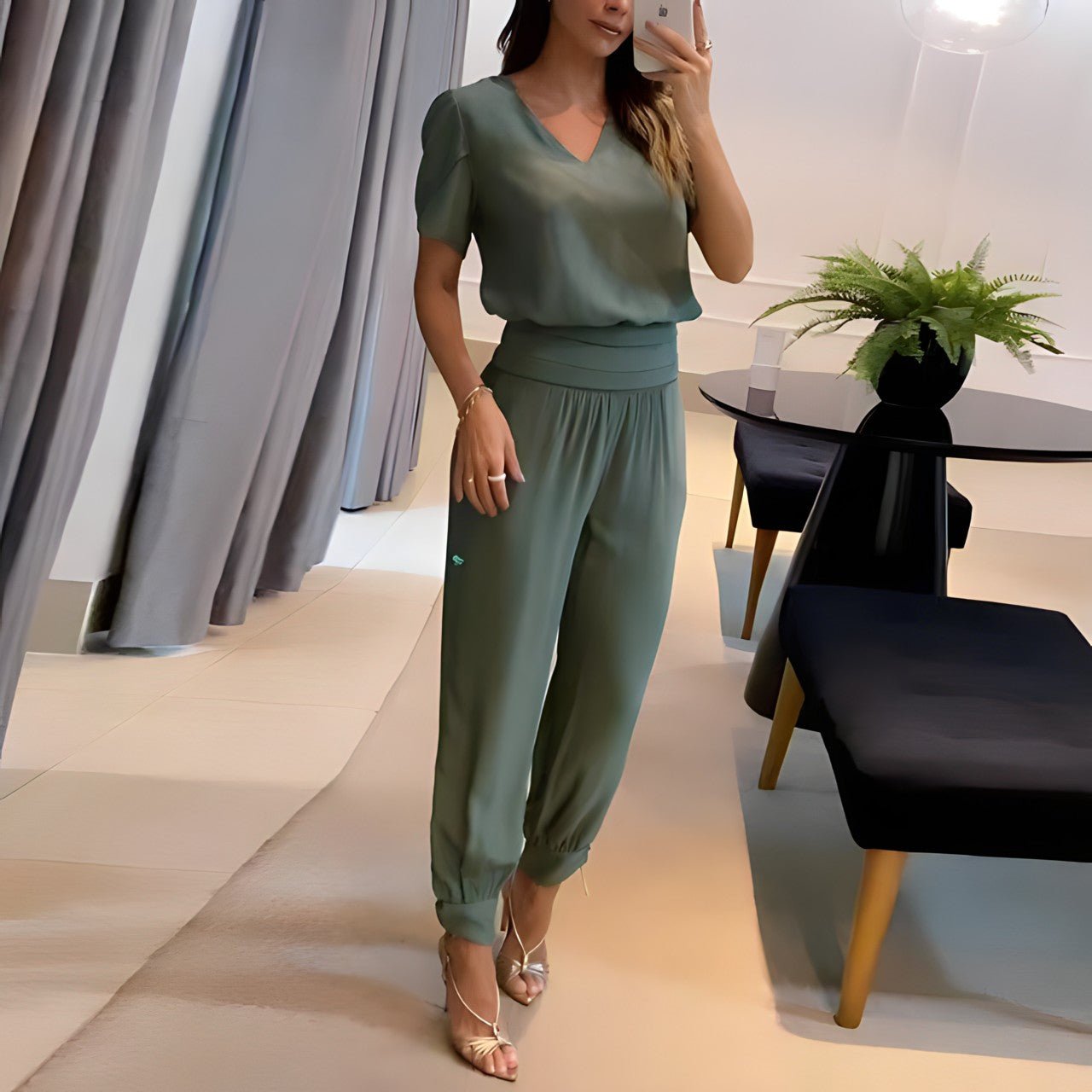 Theia | Blouse and Pants Set
