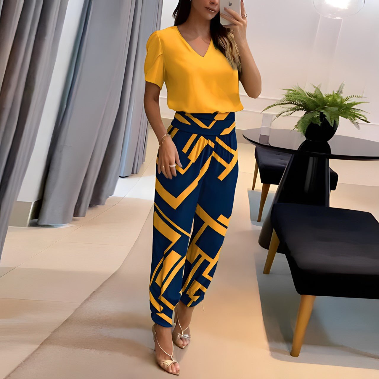 Theia | Blouse and Pants Set