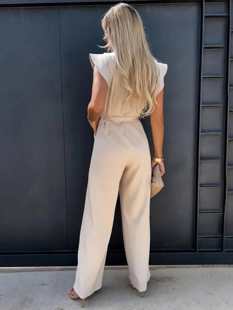 Iriselle | Jumpsuit with Ruffled Sleeves