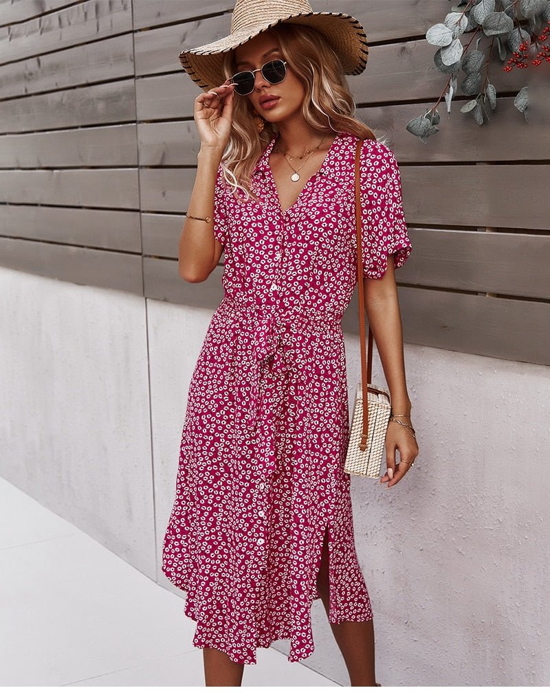 Amaya | Belted Floral Dress