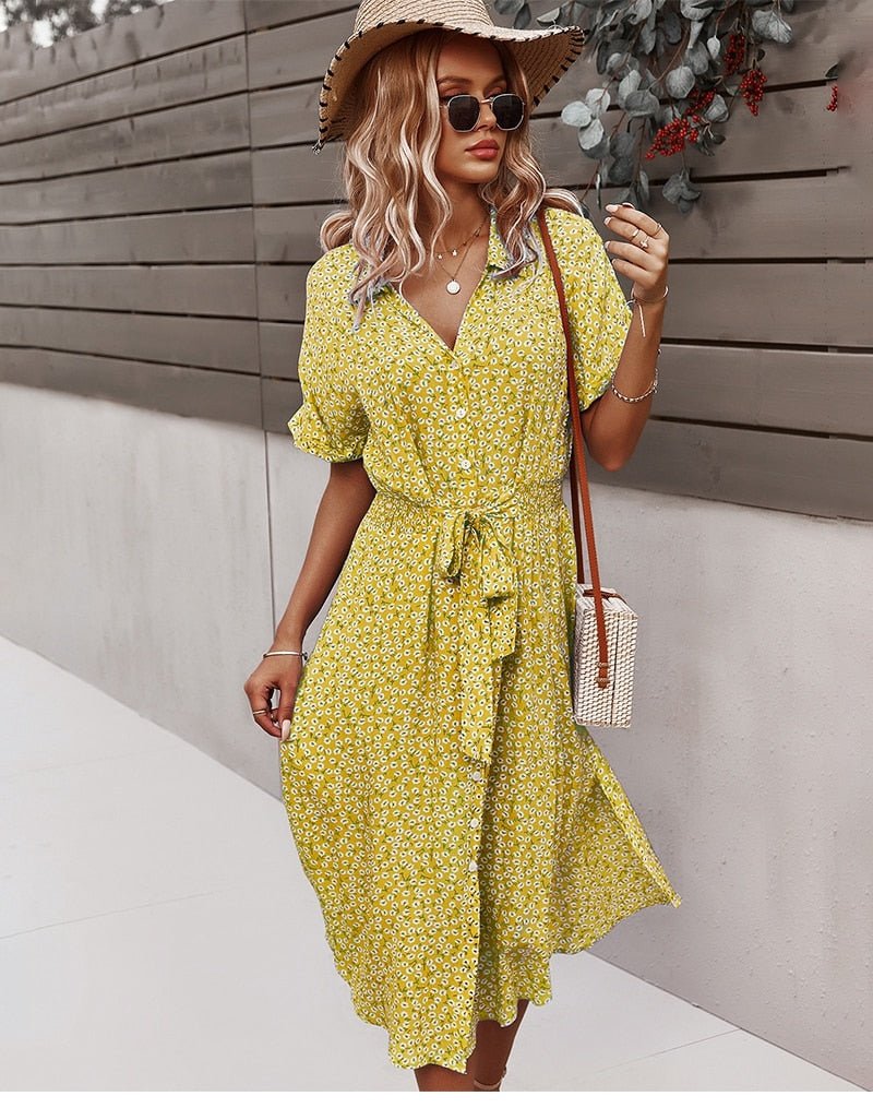 Amaya | Belted Floral Dress