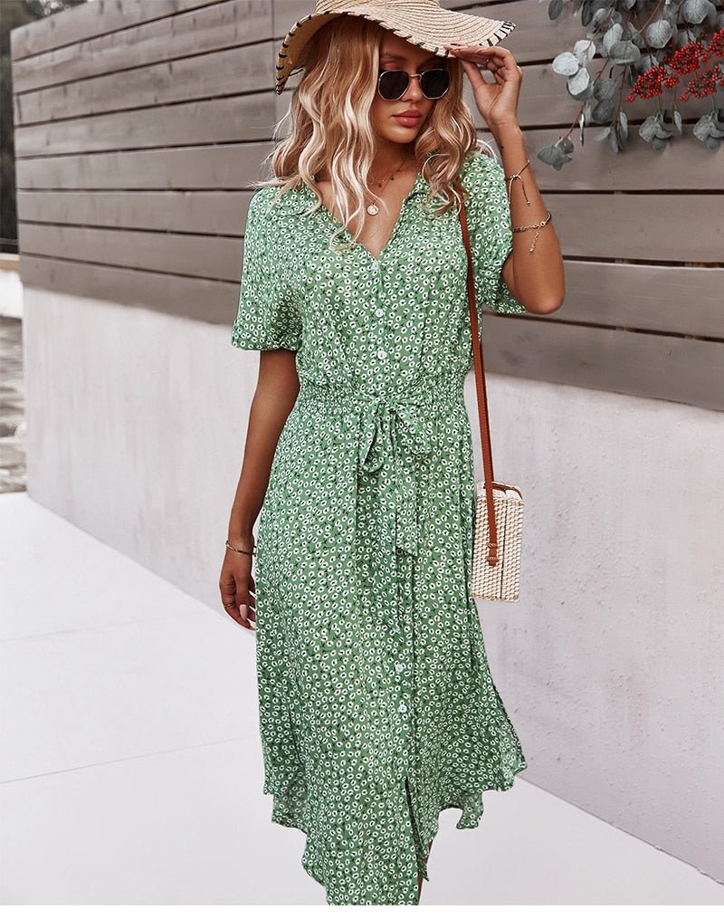 Amaya | Belted Floral Dress