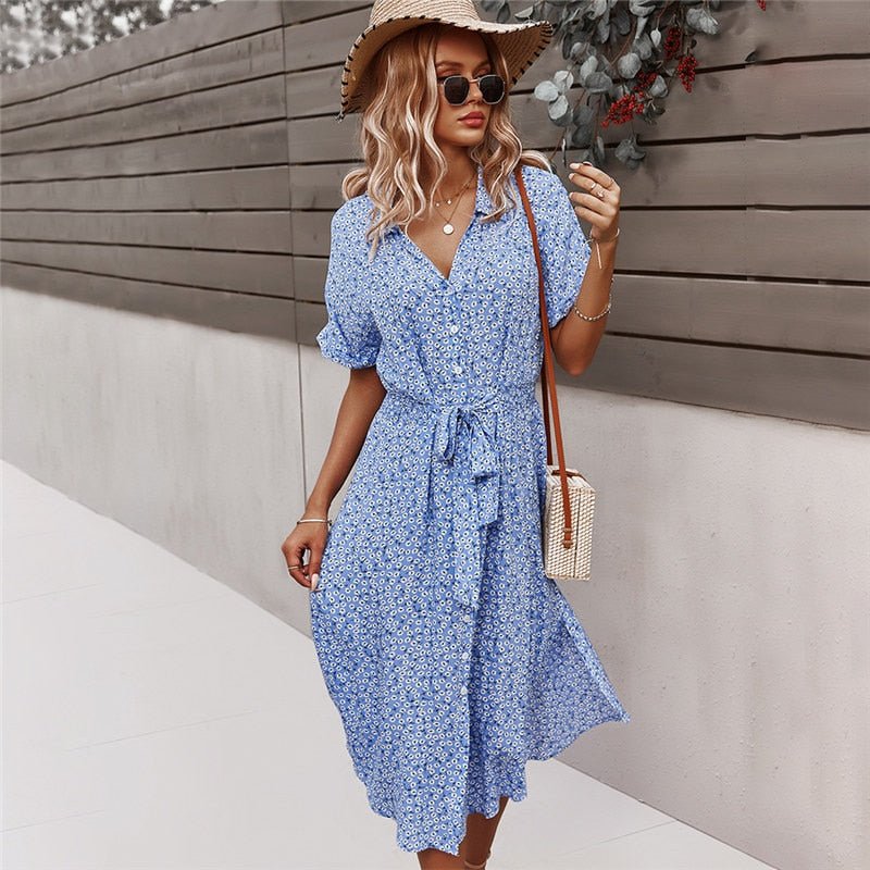 Amaya | Belted Floral Dress