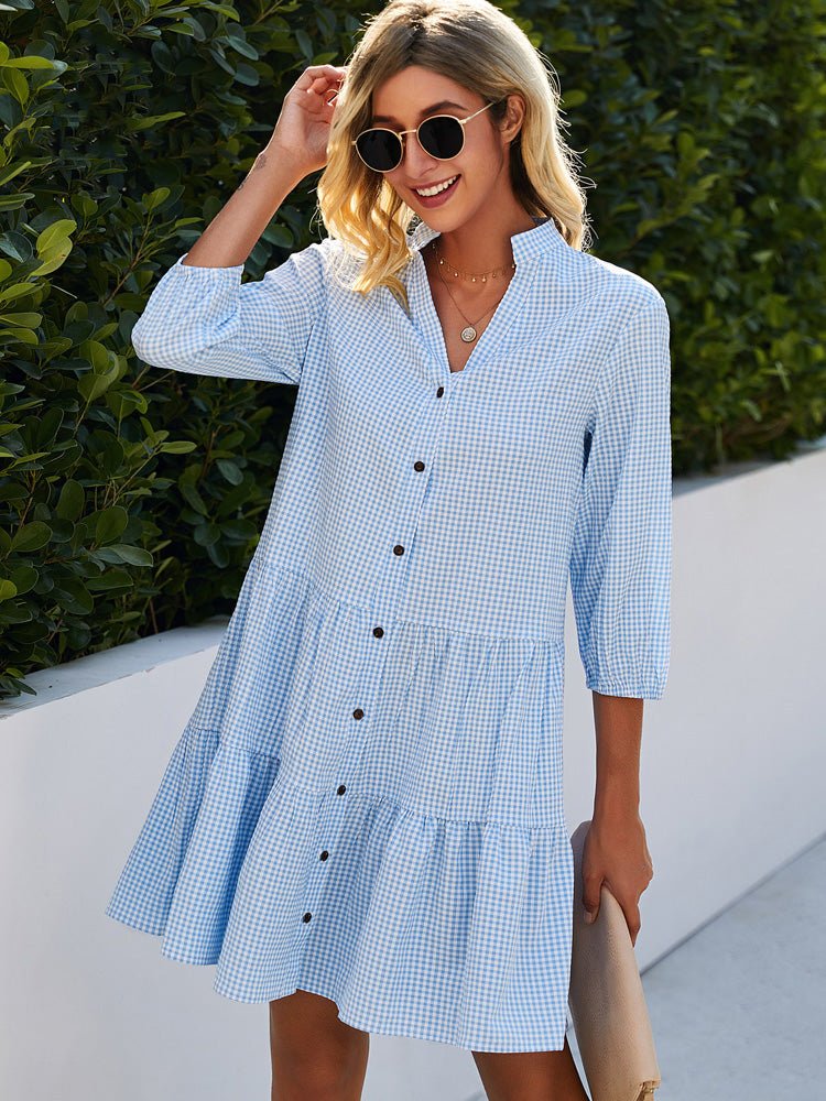 Elara | Checkered Flowing Dress