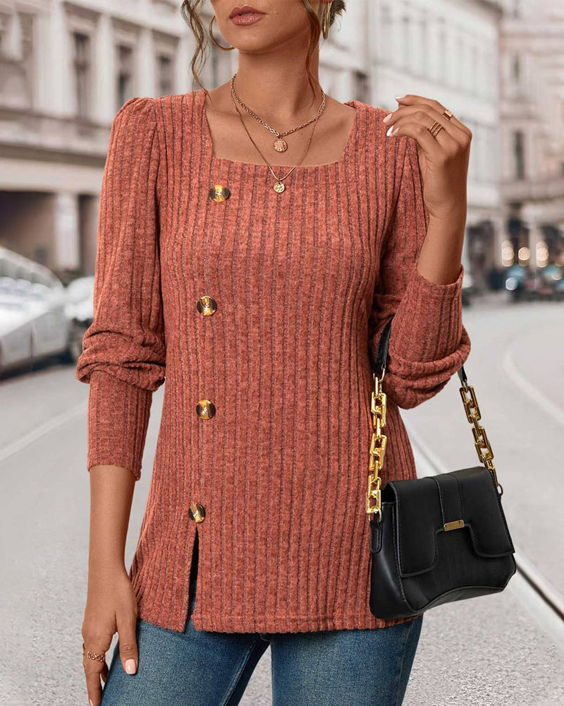 Lena | Women's Long Sleeve Top | Ribbed