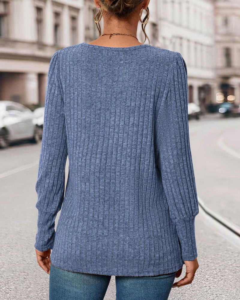 Lena | Women's Long Sleeve Top | Ribbed