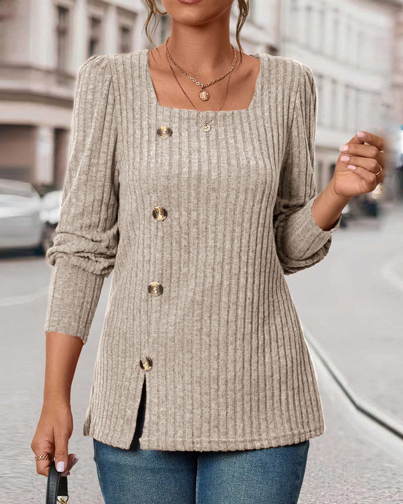 Lena | Women's Long Sleeve Top | Ribbed