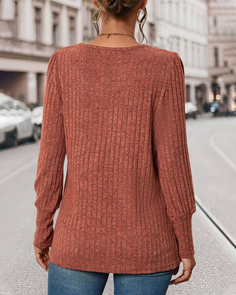 Lena | Women's Long Sleeve Top | Ribbed