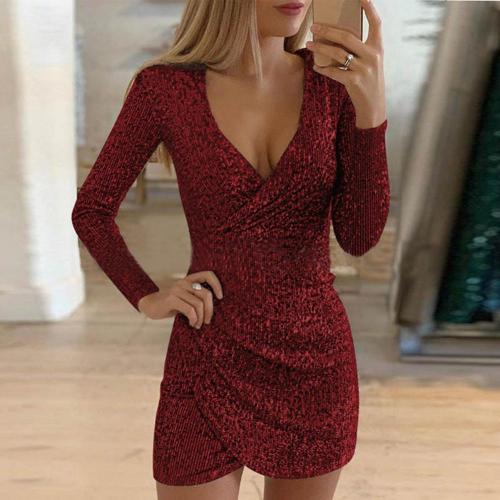 Jezara | Women's Glittery Wrap Dress