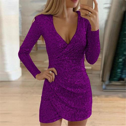 Jezara | Women's Glittery Wrap Dress