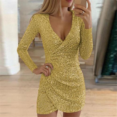 Jezara | Women's Glittery Wrap Dress