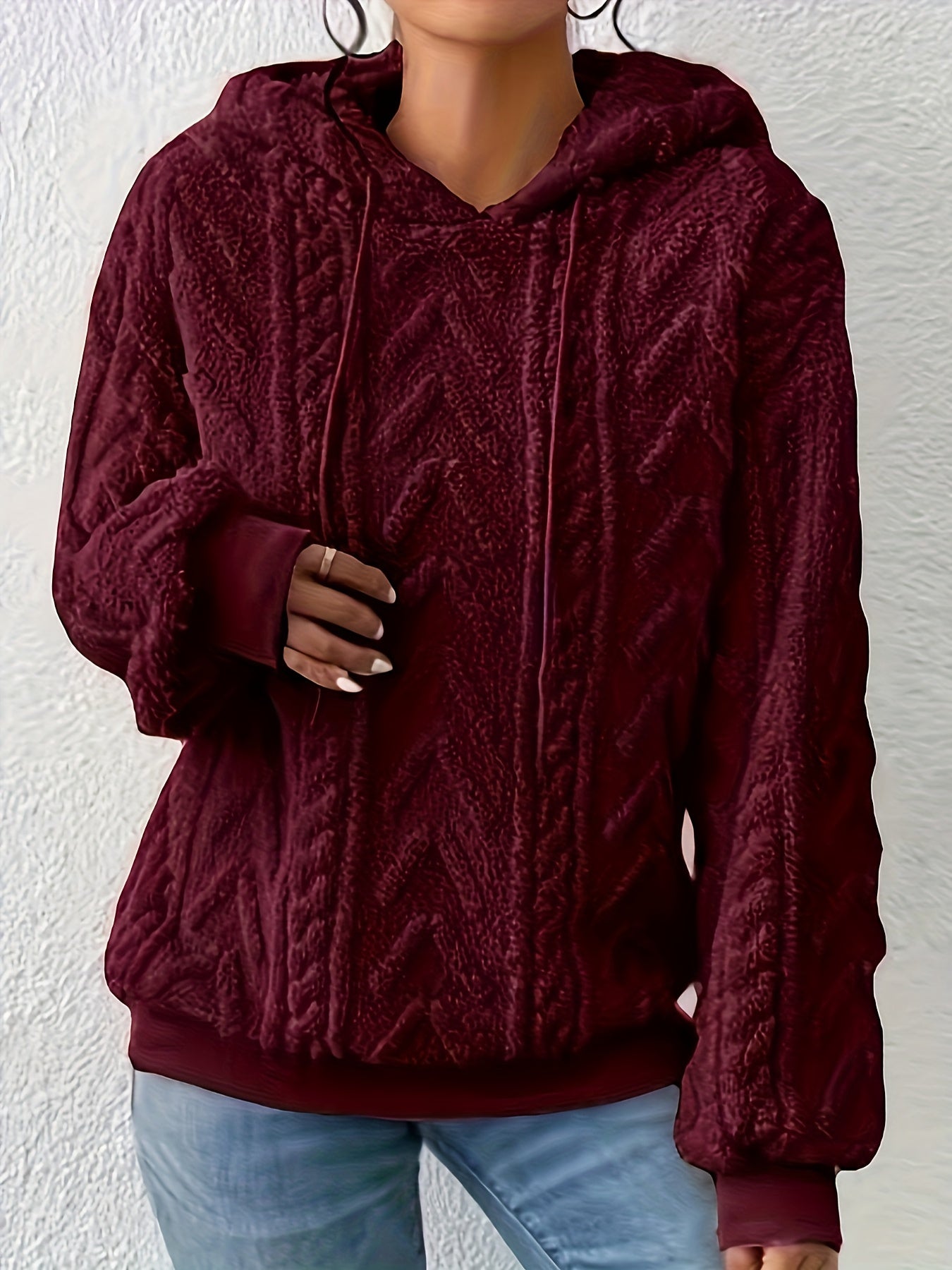 Scarlett Drawstring Teddy Hoodie