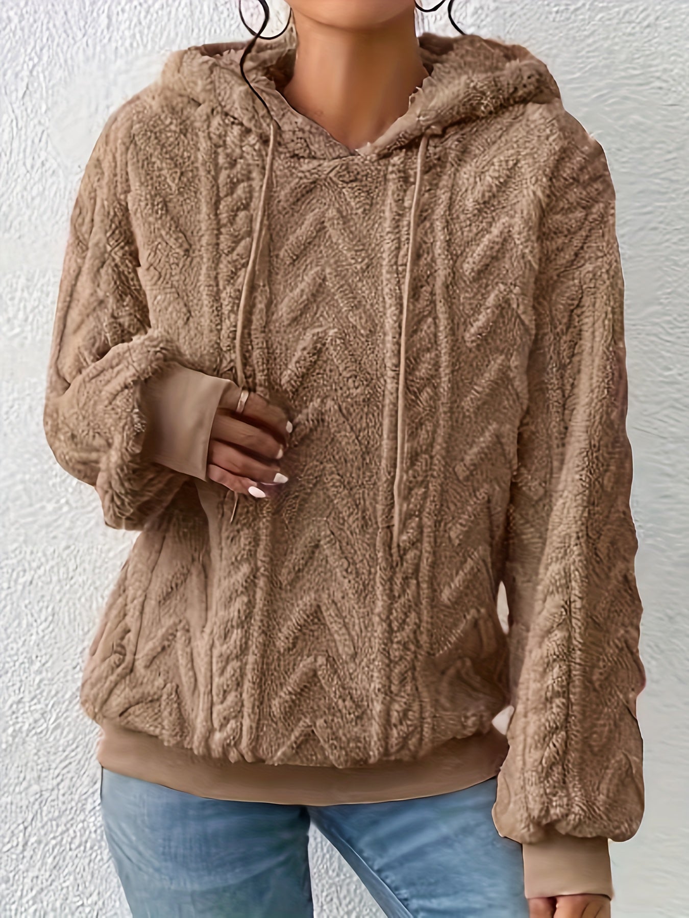 Scarlett Drawstring Teddy Hoodie