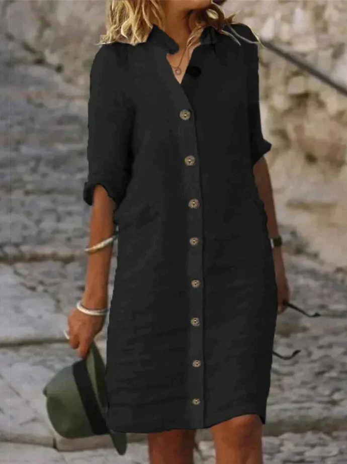 Marry - Long Button Summer Dress
