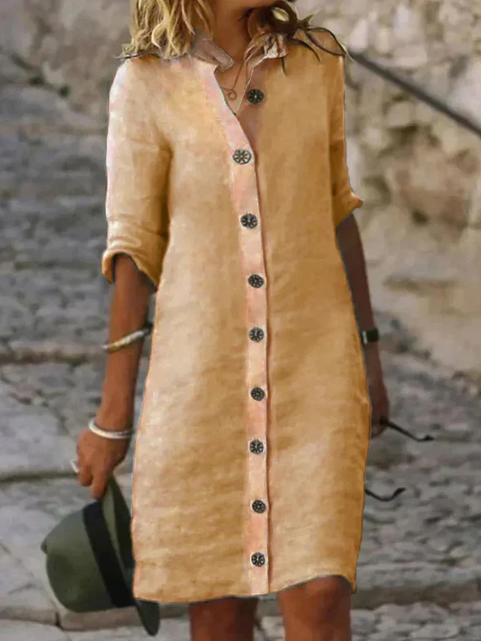 Marry - Long Button Summer Dress