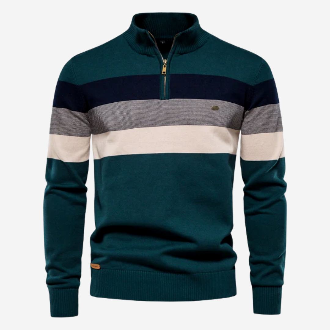 Philip | Men's Quarter-Zip Sweater | Striped