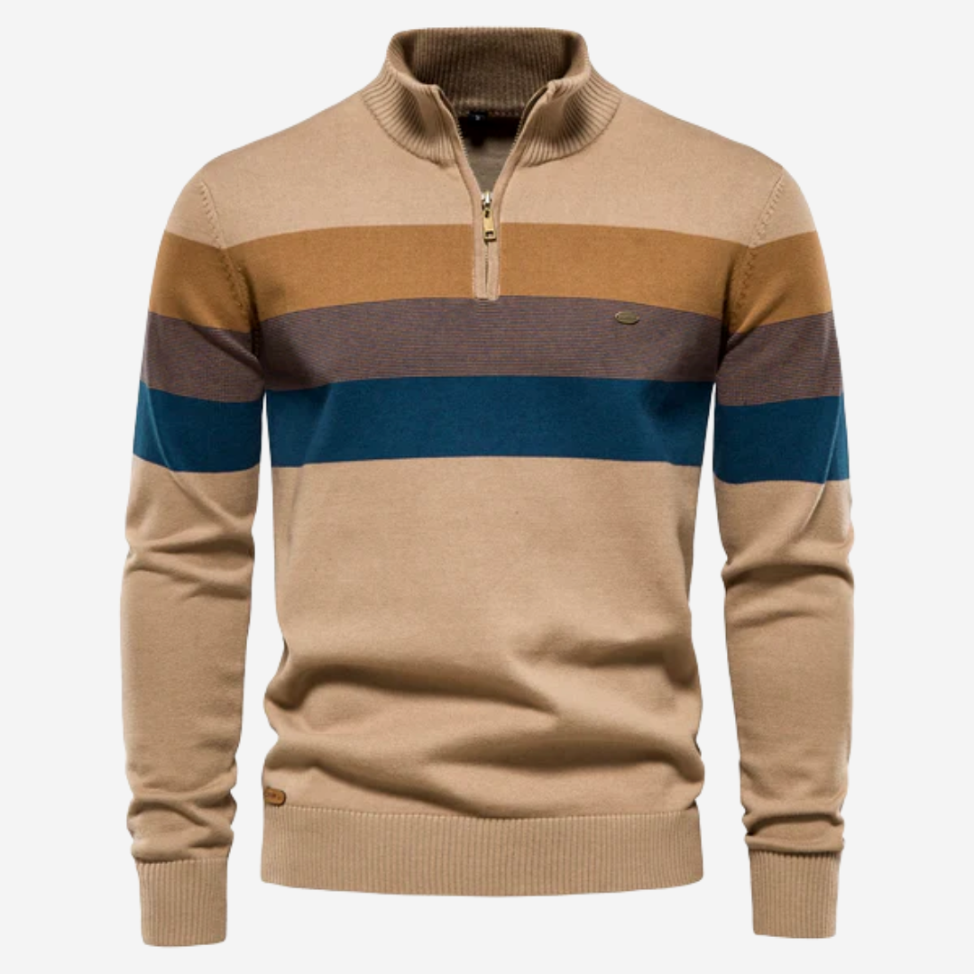 Philip | Men's Quarter-Zip Sweater | Striped