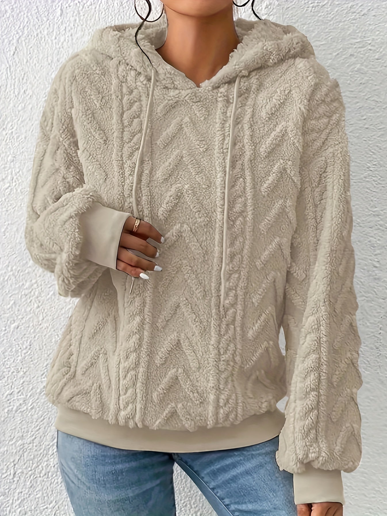 Scarlett Drawstring Teddy Hoodie