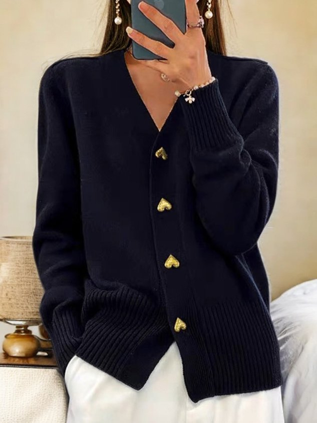 Betty | Women's V-Neck Cardigan | Buttoned