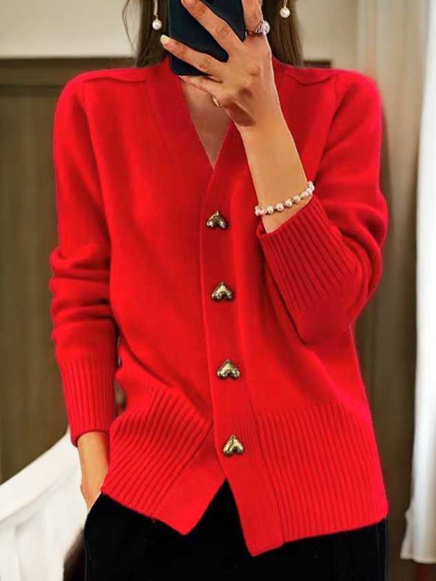 Betty | Women's V-Neck Cardigan | Buttoned