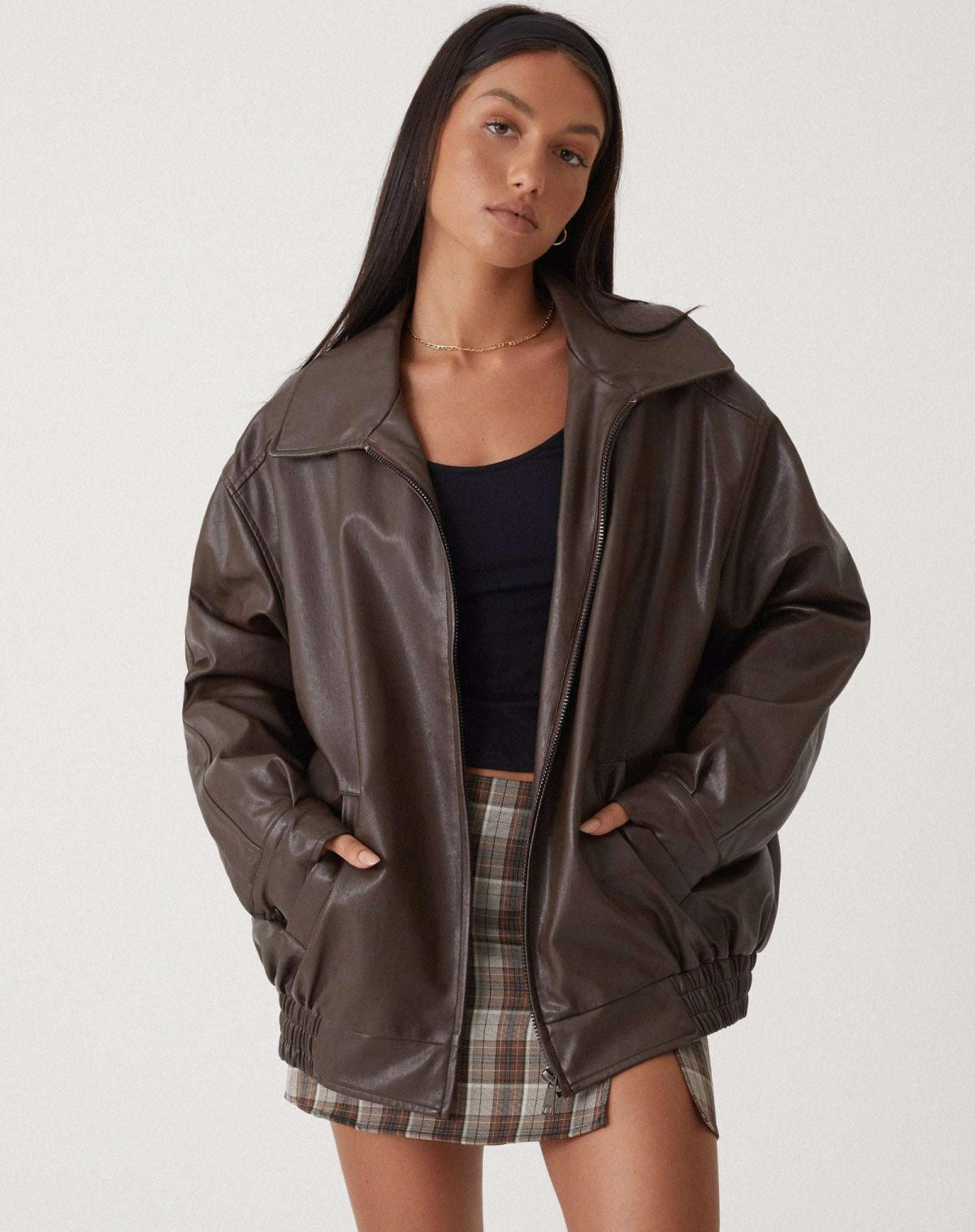 Ciara | Women's Loose Leather Jacket